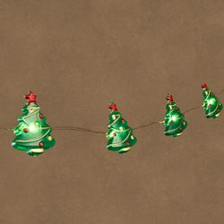 Guirnalda Navideña Árbol de Navidad Verde Blanco Cálido 20 LED a Pilas 190 cm Edelmann