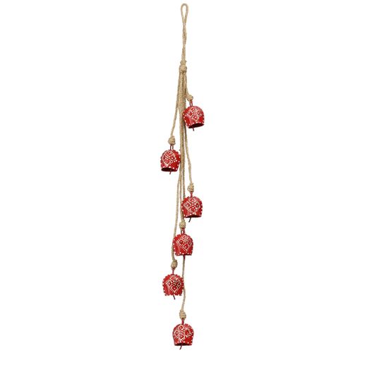 Guirnalda Navideña Campana Rojo 4 x 4 x 55 cm Edelmann