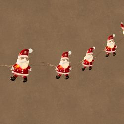 Guirnalda Navideña Papá Noel Rojo Blanco Cálido 20 LED a Pilas 190 cm Edelmann