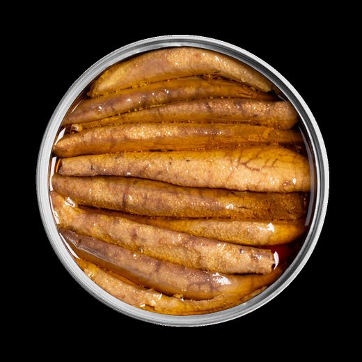 Huevas de Caballa en Aceite de Oliva Virgen Extra Picante ABC+ Conservas Marisco Pescado Gourmet Portugal 120 g