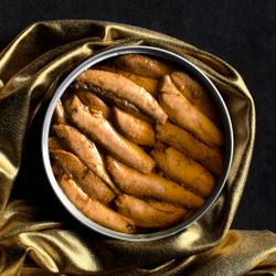 Huevas de Sardina en Aceite de Oliva Virgen Extra Picante Edición Limitada ABC+ Conservas Marisco Pescado Gourmet Portugal 120 g