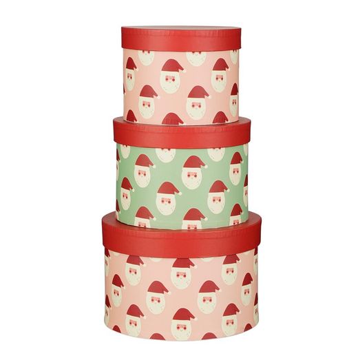 Juego de 3 cajas de Navidad Diseńo Santa Red Especial para Regalo Edelmann