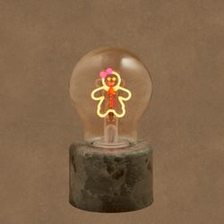 Lámpara LED de Mesa Navideña Jengibre Multicolor USB Recargable 13,5 x 7 cm Edelmann