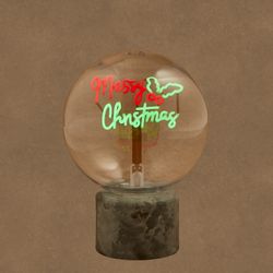 Lámpara LED de Mesa Navideña Merry Christmas Multicolor USB Recargable 21 x 12,5 cm Edelmann
