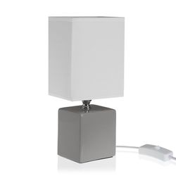Candeeiro de mesa quadrado cinza