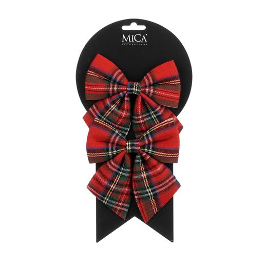 Lazo Navideño Cuadros Rojo 12 x 13 cm Edelmann