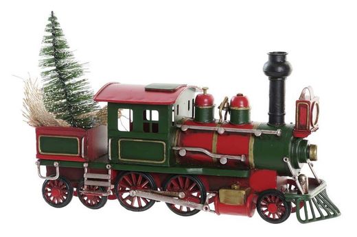 Vintage Metal Train Locomotive Christmas Decoration