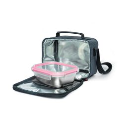 Lunchbag inoxbag gris con 1 contenedor 0,7 l Iris