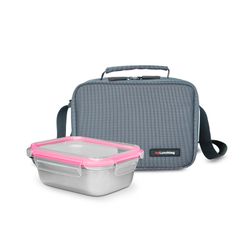 Lunchbag inoxbag gris con 1 contenedor 0,7 l Iris