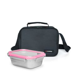 Lunchbag inoxbag negro con 1 contenedor 0,7 l Iris