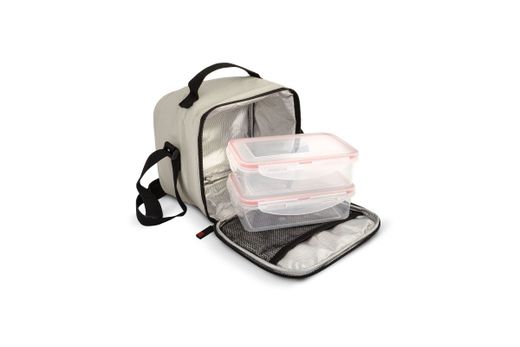 Lunchbag Portacomidas City Printing Iris Beige Dot (incluye contenedores)
