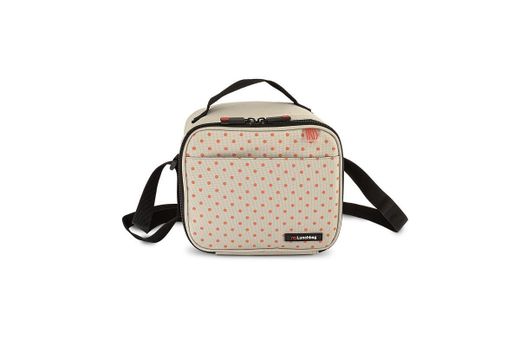Lunchbag Portacomidas City Printing Iris Beige Dot (incluye contenedores)
