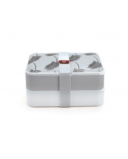 Lunchox bento gris hojas 1,2 lt iris