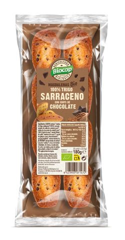 Magdalenas Trigo Sarraceno Chips Choco Biocop 180 G