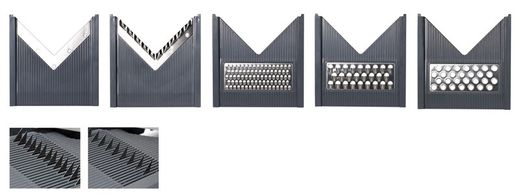 Mandoline grise en forme de V coupée avec 5 lames Lacor