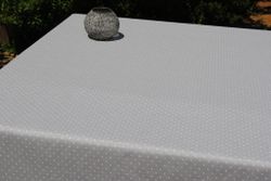 Mantel Algodón Antimanchas Plumeti Gris 140X140 Resinado