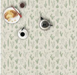 Mantel antimanchas 140x250 cactus verde