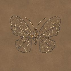 Mariposa Navideña Luminosa Blanco Frío Negro 400 LED Adaptador y Temporizador 40 x 3 x 28,5 cm Edelmann