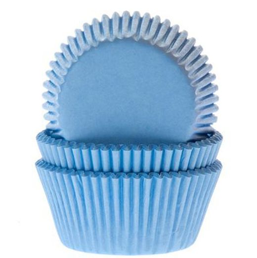 Mini hemelsblauwe cupcake capsule 60 stuks house of marie