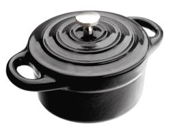 Mini Cocotte Redonda Negra 10x4,50 Cm Ibili