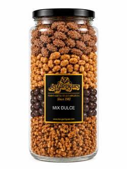 Mix dulce -almendra, nuez y cacahuete Botella Cristal 1100 grs Les Garrigues