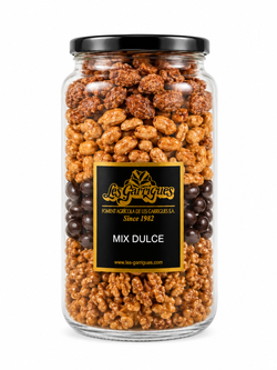 Mix dulce -almendra, nuez y cacahuete Botella Cristal 550 grs Les Garrigues