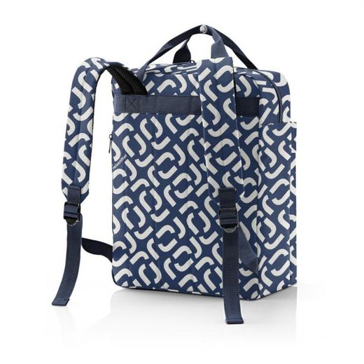 Urban Backpack mochila para o dia a dia M assinatura azul marinho Reisenthel