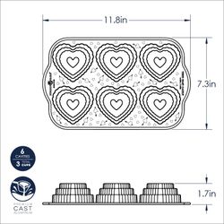 Molde para pastel con corazón escalonado cakelet Nordic Ware