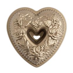 Molde para pastel con corazón floral bundt Nordic Ware