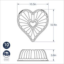 Molde para pastel corazón elegant bundt Nordic Ware