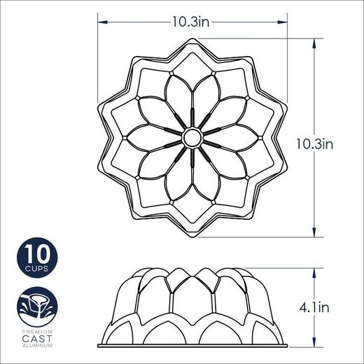Molde para pastel estrella vintage bundt Nordic Ware