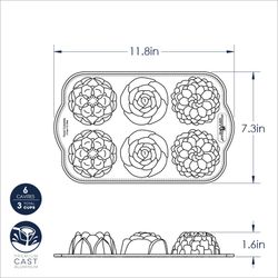 Molde para pastel floral cakelet Nordic Ware