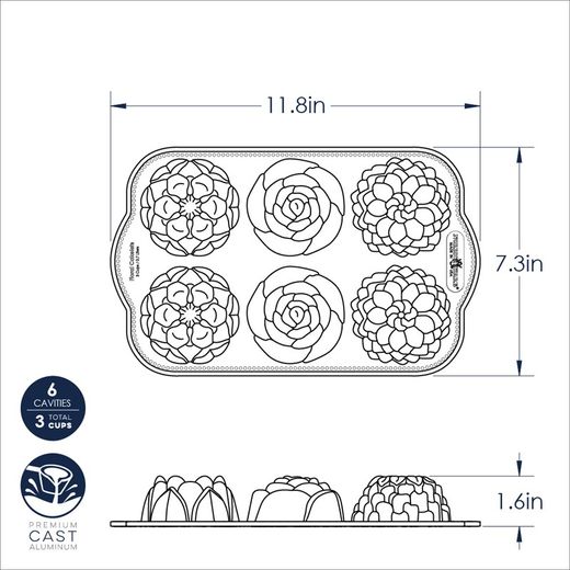 Molde para pastel floral cakelet Nordic Ware