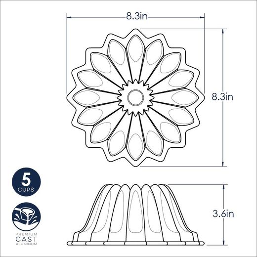 Molde para pastel lotus bundt Nordic Ware