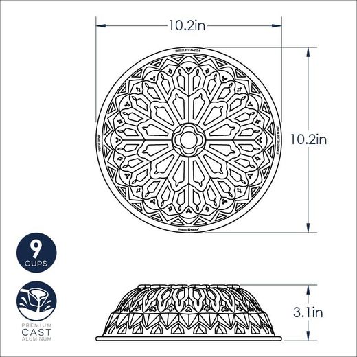Molde para pastel vidrieras bundt Nordic Ware