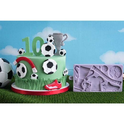 Molde silicona fondant fútbol karen davis