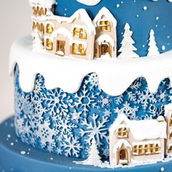 Molde silicona fondant sugar snowflakes karen davis