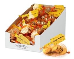 Worek na monety czekoladowe 50 g pudełko 60 szt.