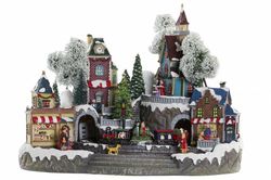 Movil de Navidad Ciudad Led Resina