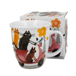 Mug Jumbo Gato Scooter Porcelana Ideal Regalo Duo Art Gallery