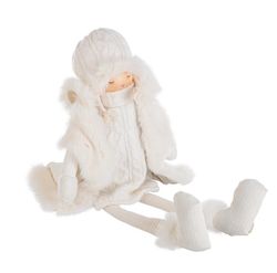 Docka Jul med Vit Jacka Sittande 48 cm Bizzotto