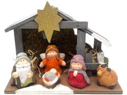 Terracotta Nativity Scene with LED