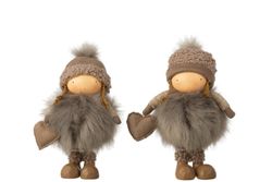 Niña Navidad Corazon Resina Gris Tamaño Mediano Jolipa