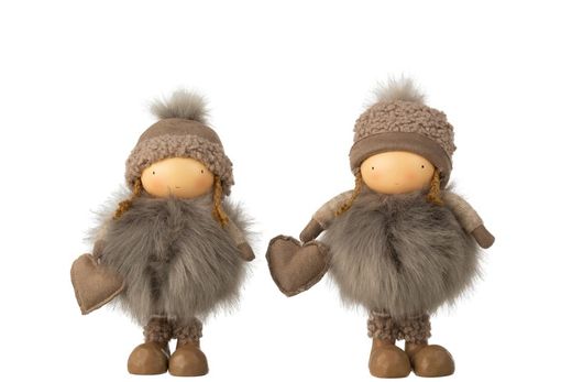 Niña Noël Cœur Résine Gris Taille Moyenne Jolipa