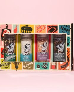 Pack 4 Molinillos Gourmet Pimientas y sales gourmet Ideal Regalo El Avión