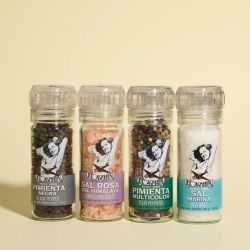 Pack 4 Molinillos Gourmet Pimientas y sales gourmet Ideal Regalo El Avión