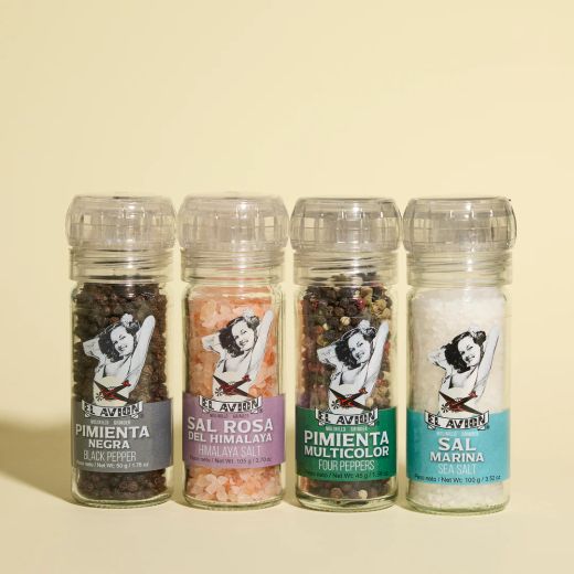 Pack 4 Molinillos Gourmet Pimientas y sales gourmet Ideal Regalo El Avión