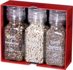 Pack Regalo Molinillos 3 Pimientas Gourmet Ideal Regalo Regional & Co