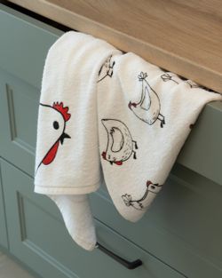 Paño Cocina Risart Gallinas Y Gallos 50x50 cms Fabricado Portugal