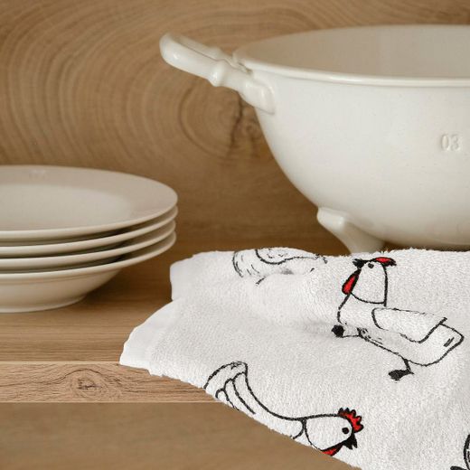 Paño Cocina Risart Gallinas Y Gallos 50x50 cms Fabricado Portugal